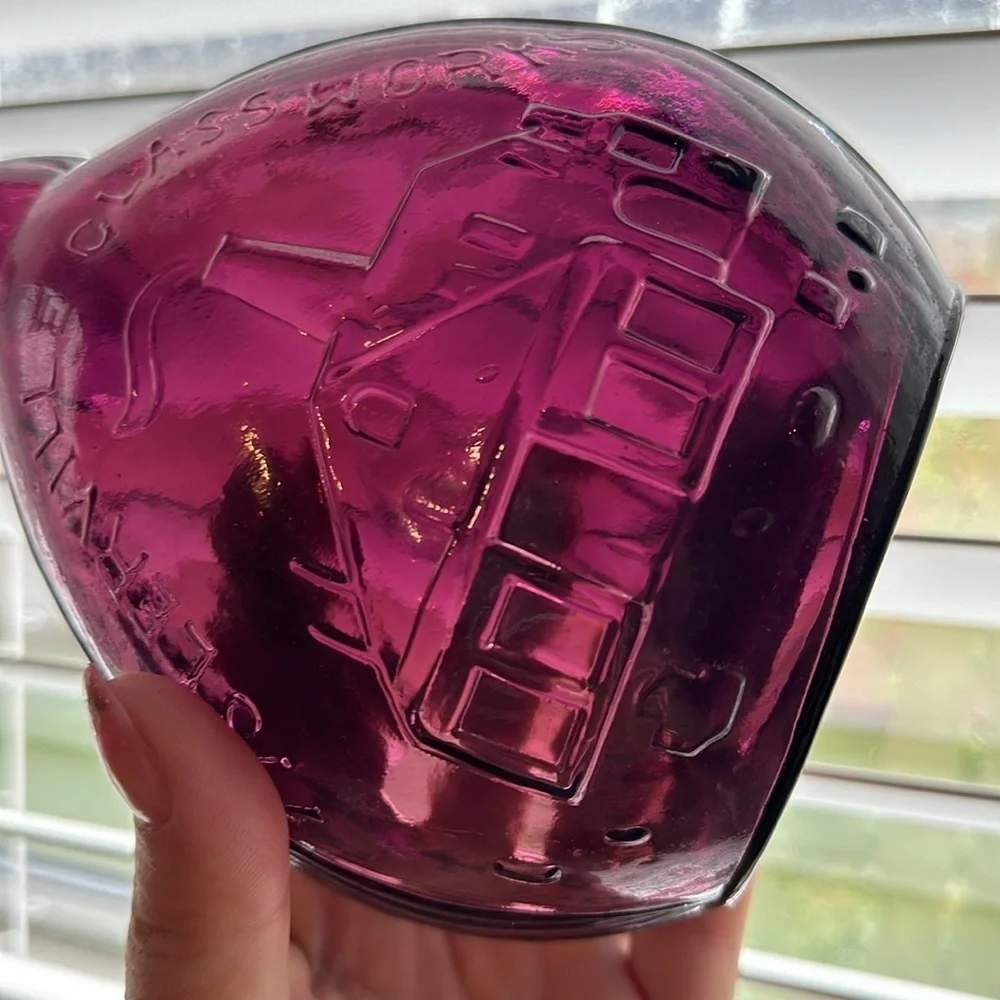 Vintage Jenny Lind 9” Amethyst Bottle Empire Glass Works Purple Glass